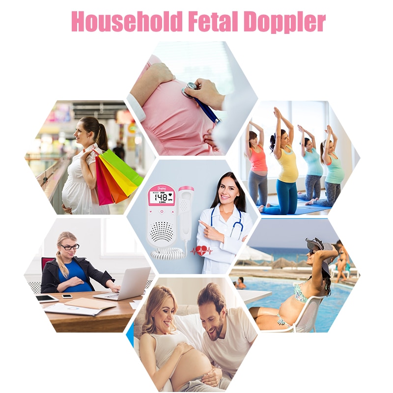 Fetal Doppler 2.5M Prenatal Baby Heart Rate Detector Household Sonar Doppler Stethoscope Pregnant Women Doppler Fetal Monitor